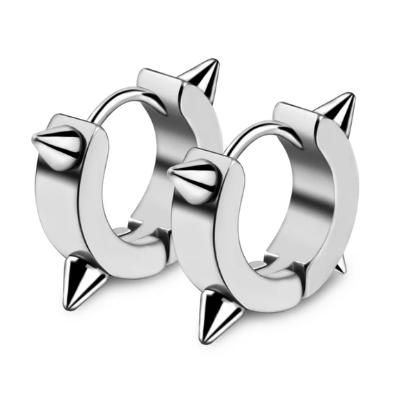 3 pairs Unisex Titanium Steel Punk Rivet Ear Studs - Picture 6 of 8